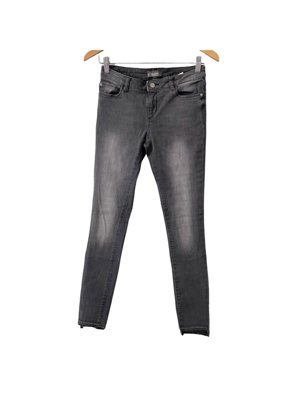 DL1961 Chloe Skinny Jeans Stormy Gray Youth Girls Size 16 Grunge Step Hem School